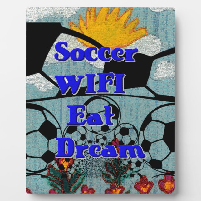 Placa Expositora Fútbol WIFI Eat Dream - Fun Sports Art Print (Frente)