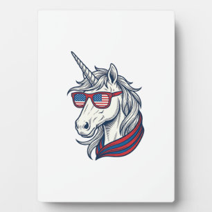 Placa Expositora Gafas de sol de bandera de unicornio patriótico Vi