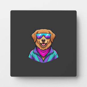 Placa Expositora Gafas de sol de perro lindas arte retro neón_1