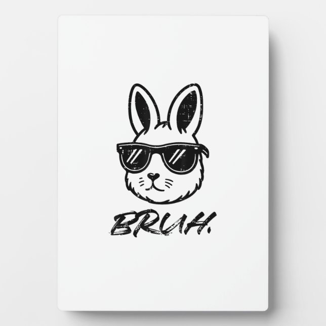 Placa Expositora Gafas de sol Easter Bruh Bunny Funny Meme Hombres  (Frente)