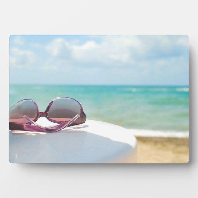 Placa Expositora Gafas De Sol En La Playa (Frente)