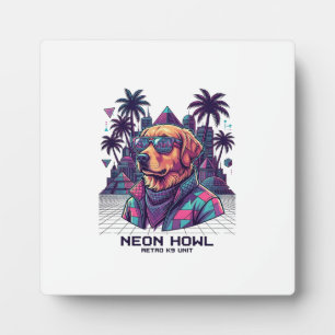 Placa Expositora Gafas de sol para perros Neon Howl Retro K9 Unit P