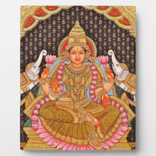 PLACA EXPOSITORA GAJA LAKSHMI INTRICAR PINTURA DE TANJORE {SUR IND