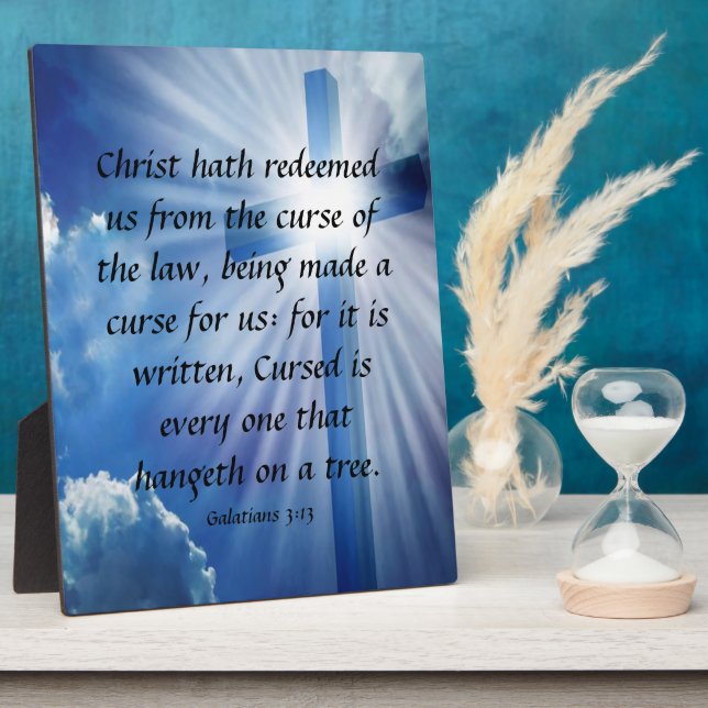 Placa Expositora Galatianos 3:13 Plaque (Lado)