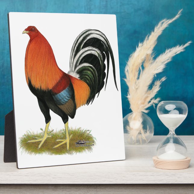 Placa Expositora Gamecock Wheaten Rooster (Lado)