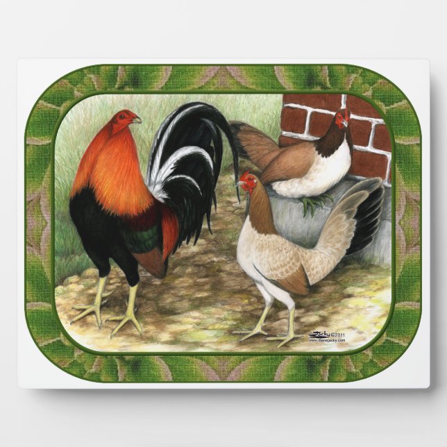 Placa Expositora Gamefowl en la granja (Frente)