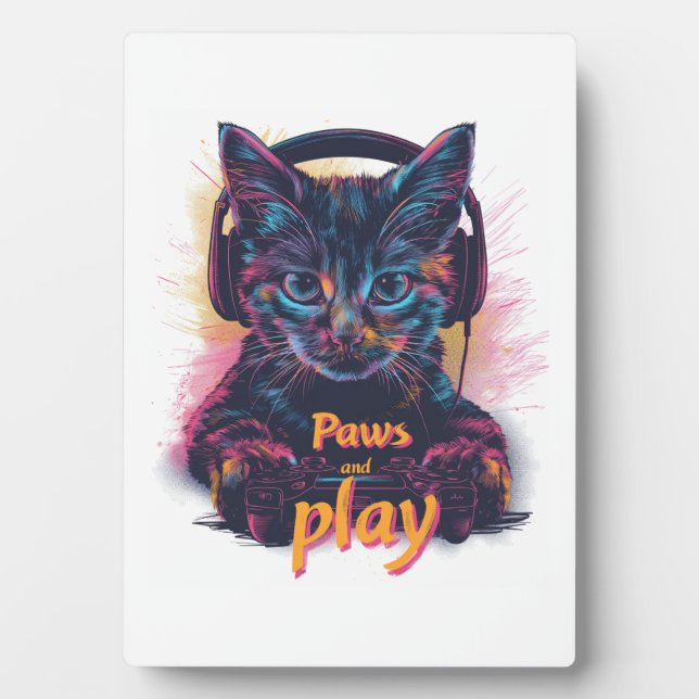 Placa Expositora Gamer Cat Sube de Nivel (Frente)
