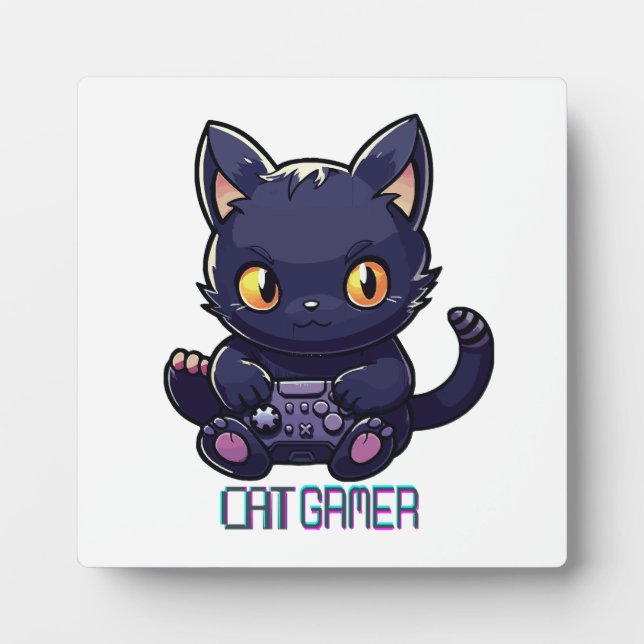 Placa Expositora Gamer gato (Frente)