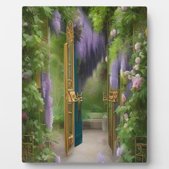 Placa Expositora Garden Gate and Wisteria  (Frente)