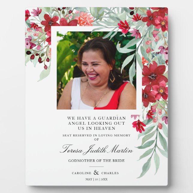 Placa Expositora Garland tradicional de tonos rojos (Frente)