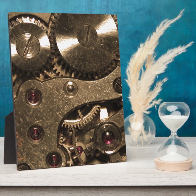 Placa Expositora Gases de reloj Metalizado Steampunk (Lado)