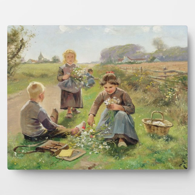 Placa Expositora Gathering Flowers (oil on canvas) (Frente)