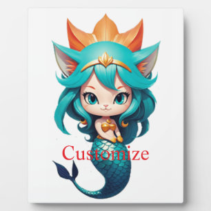 Placa Expositora Gatito lindo gato sirena Thunder_Cove