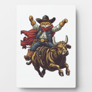Placa Expositora Gatito Yeehaw � Gato del Salvaje Oeste Vaquero Rod