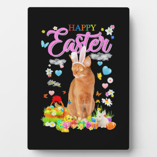 Placa Expositora Gato Abysinian Feliz Pascua