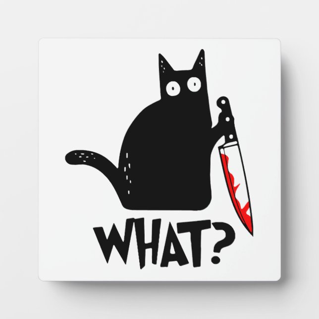Placa Expositora Gato Asesino Con Cuchillo (Frente)