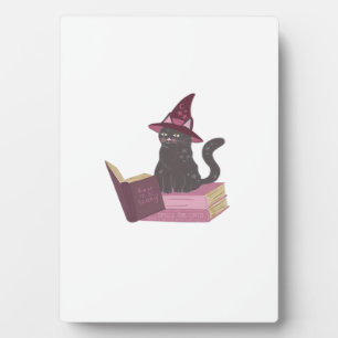 Placa Expositora Gato Bruja Espantoso Diseño de Lectura, Booktok Te