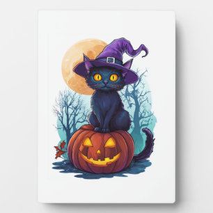 Placa Expositora Gato brujo en una calabaza