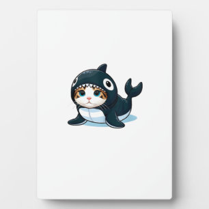 Placa Expositora Gato con camiseta sin mangas de traje de orca