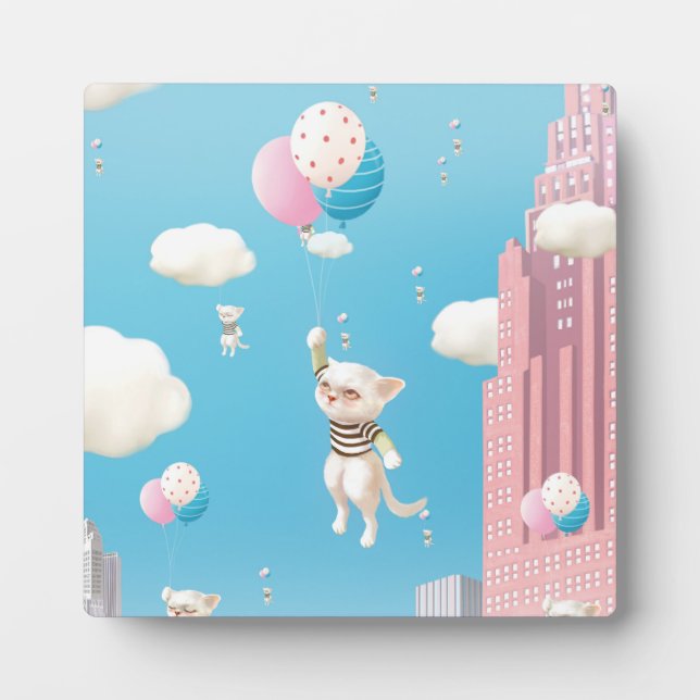 Placa Expositora Gato con globo (Frente)