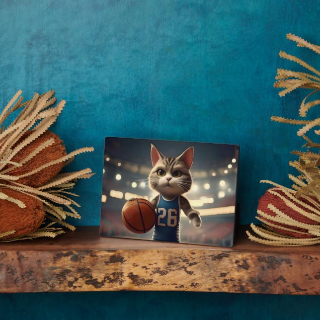 Placa Expositora Gato de baloncesto, (Lado)