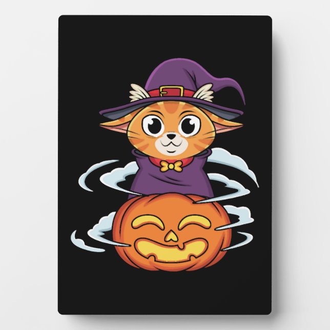 Placa Expositora Gato de Halloween (Frente)