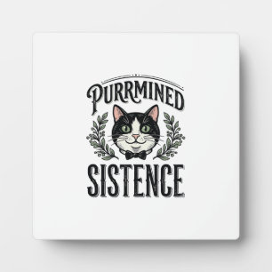 Placa Expositora Gato Divertido Purrminó Existencia Gráfico Antiguo