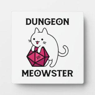 Placa Expositora Gato Dungeon Meowster Divertido