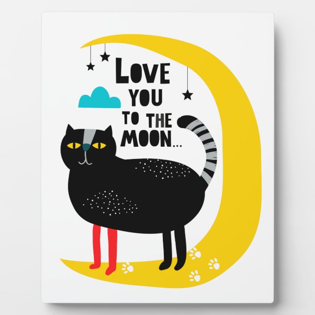 Placa Expositora Gato en la luna (Frente)
