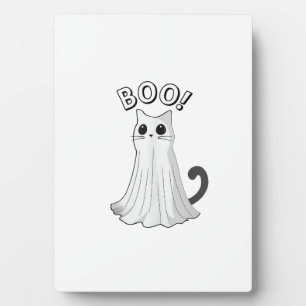 Placa Expositora Gato Fantasma Lindo Boo Kitty Halloween Gatito Esp