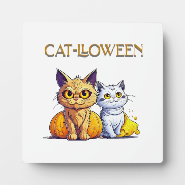 Placa Expositora Gato Halloween  (Frente)