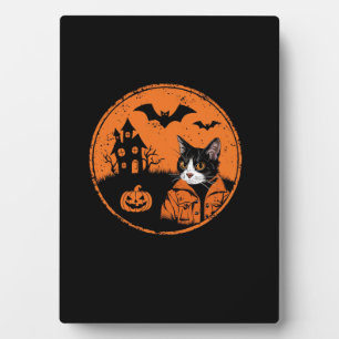 Placa Expositora Gato Halloween Art 2024 Gatos gatitos Hombres Muje