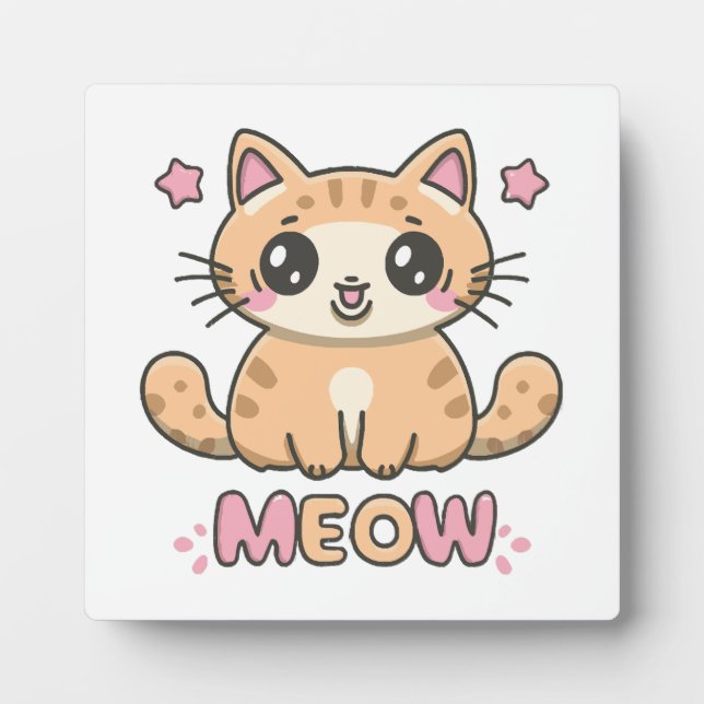 Placa Expositora gato lindo maullar (Frente)