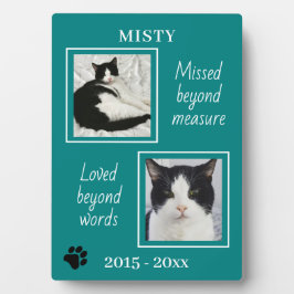 Placa Expositora Gato Mascota Memorial Extrañado Más Allá de Lo Med