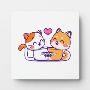 Placa Expositora Gato y Shiba Inu