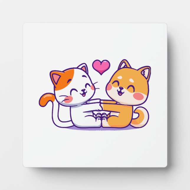 Placa Expositora Gato y Shiba Inu (Frente)