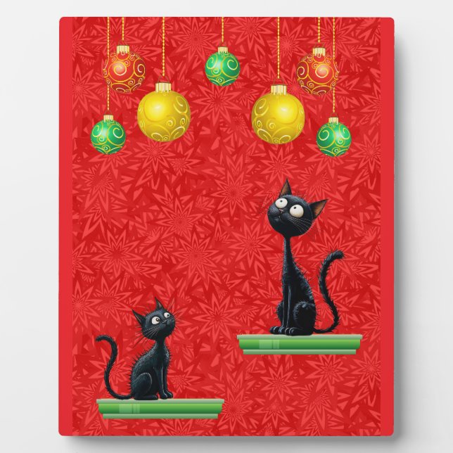 PLACA EXPOSITORA GATOS CURIOSOS EN NAVIDADES (Frente)