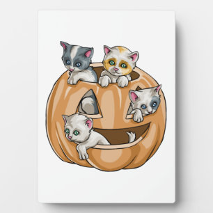 Placa Expositora Gatos de Halloween Calabaza