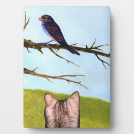 Placa Expositora Gatos de Tabby hablan con aves