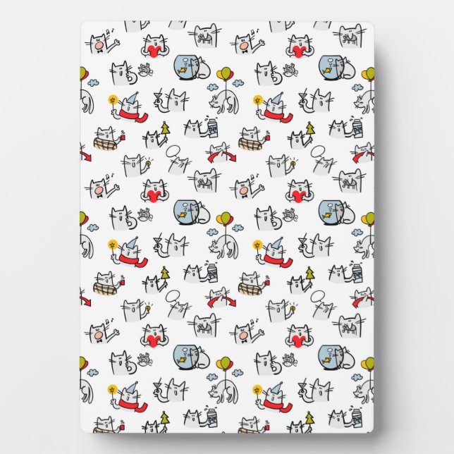 Placa Expositora Gatos divertidos, leche y magia. (Frente)