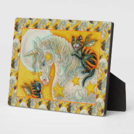 Placa Expositora GATOS NEGROS INFLAMADORES CON HALLOWEEN UNICORN Co