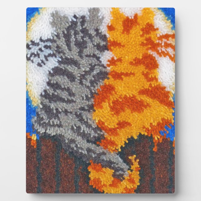 Placa Expositora Gatos románticos Latch Hook (Frente)