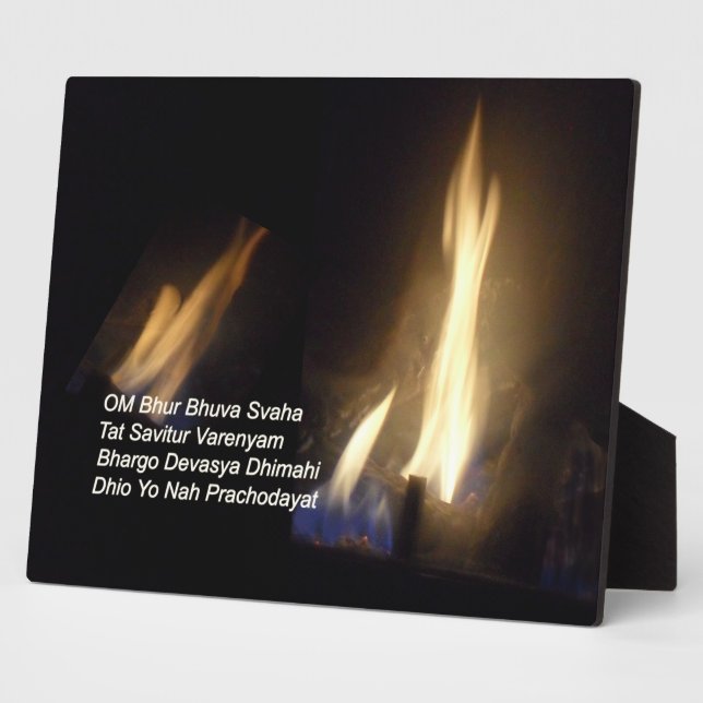 Placa Expositora Gayatri Mantra Prayer Om / Aum Bhur Bhuvah, Plaque (Lado)