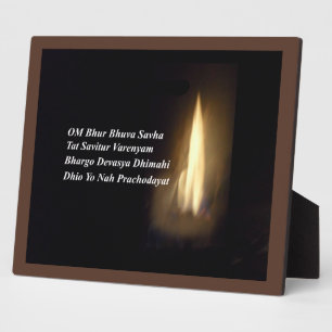 Placa Expositora Gayatri Mantra Prayer Om Bhur Bhuvah, Plaque