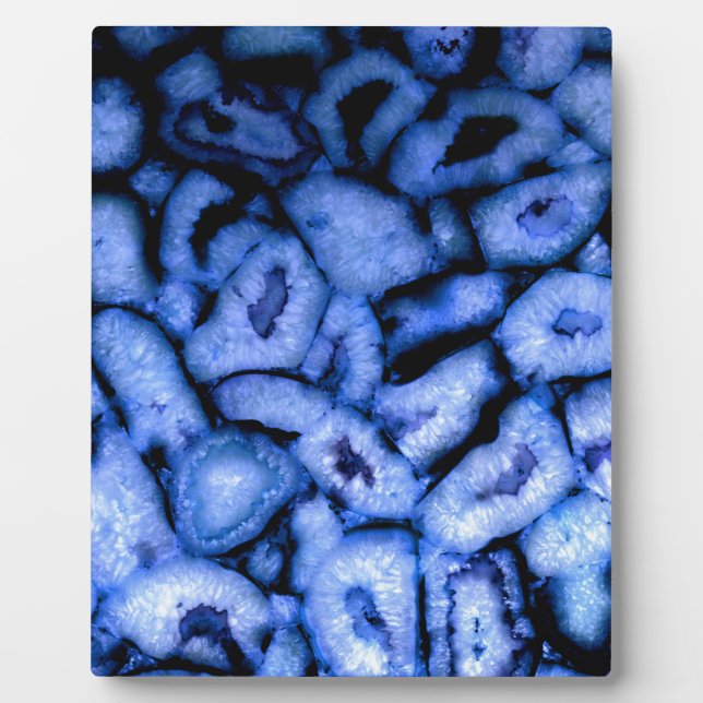 Placa Expositora Geodesia de agato de cuarzo azul (Frente)