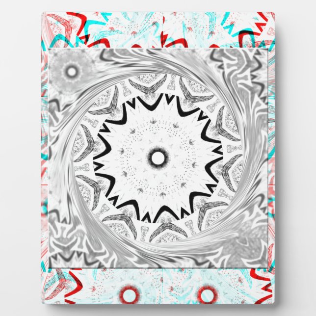 Placa Expositora Geometría de cyan rosado de África (Frente)