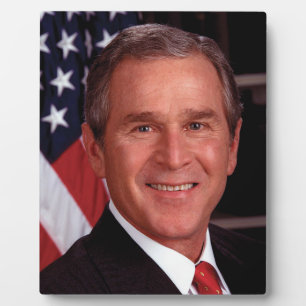 Placa Expositora George Bush 43.ª foto del presidente estadounidens