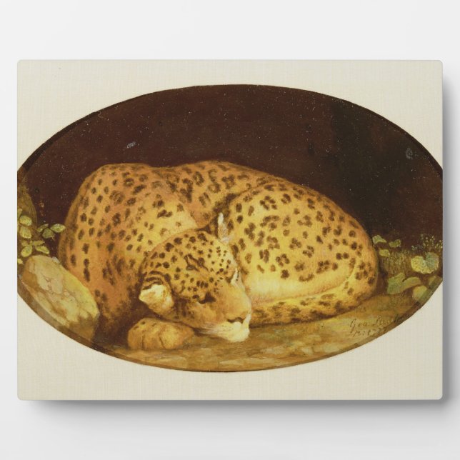 Placa Expositora George Stubbs | Leopardo durmiente, 1777 (esmalte  (Frente)