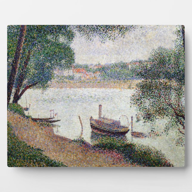 Placa Expositora Georges Pierre Seurat | Paisaje fluvial con una bo (Frente)