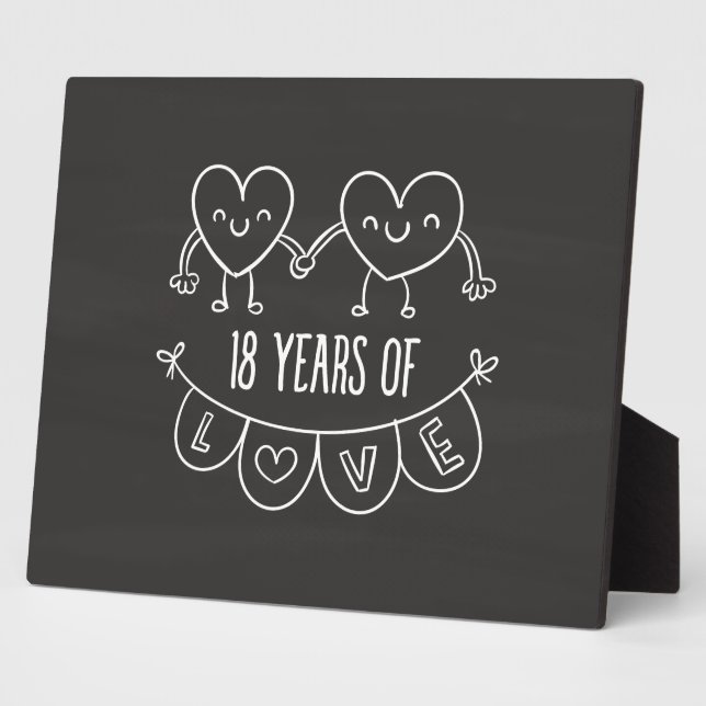 Placa Expositora Gift Chalk Hearts, 18 Aniversario (Lado)
